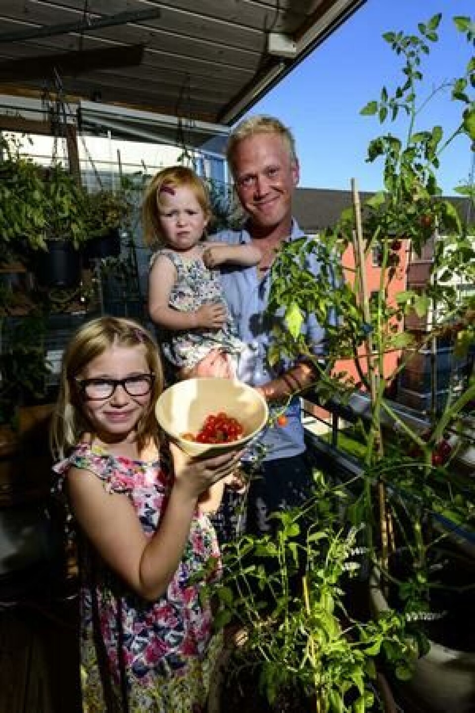 Fotograf: Tore Fjeld.Pappa til to døtre Balkonghage