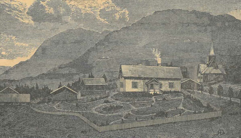 Ål prestegård med kjøkkenhage. Faksimile fra Norsk Havetidend, årgang 1925